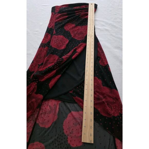 VTG Byer Too Dress 90s Y2K Floral Maxi Sheer Glam Goth Fairy Whismigoth USA Rose - Picture 3 of 14